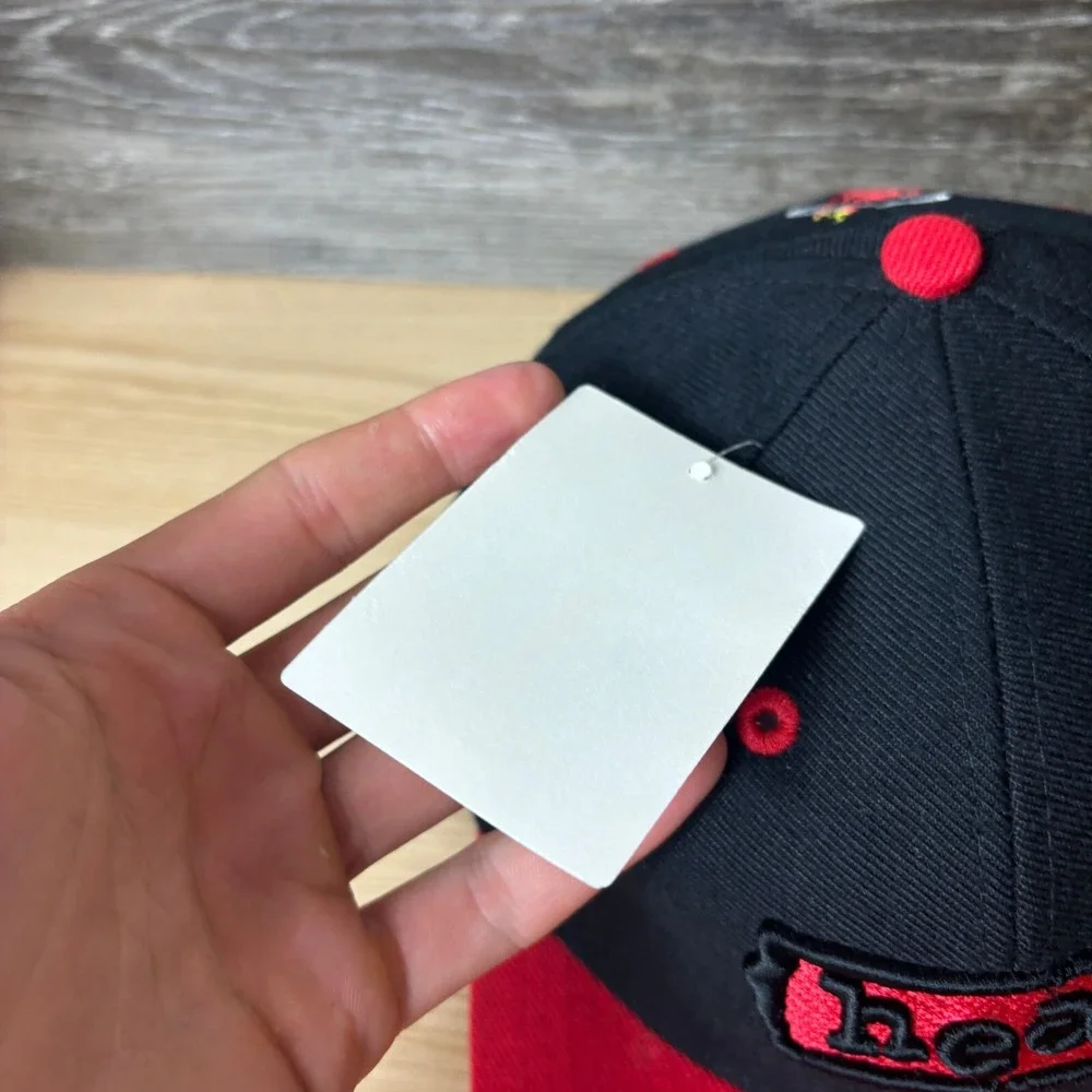 Vintage Miami Heat Hat Cap Snapback Black Red Wool Blend NBA Basketball NWT